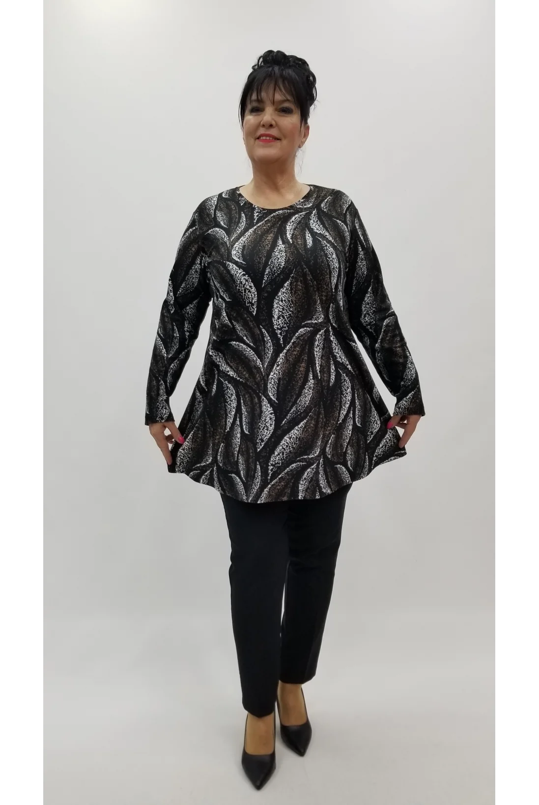 Miraggio Büyük Beden Bluz 4238 KAHVE