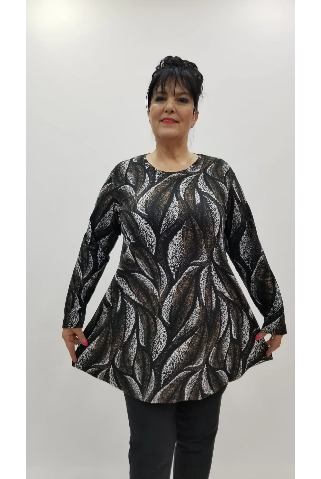 Miraggio Büyük Beden Bluz 4238 KAHVE