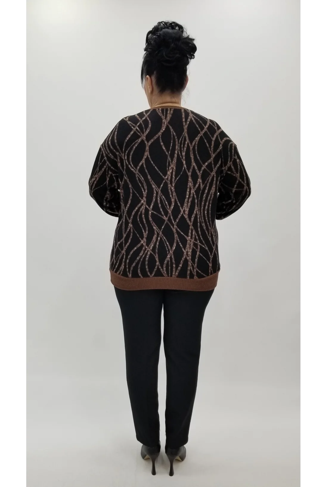 Miraggio Büyük Beden Bluz 4384 KAHVE