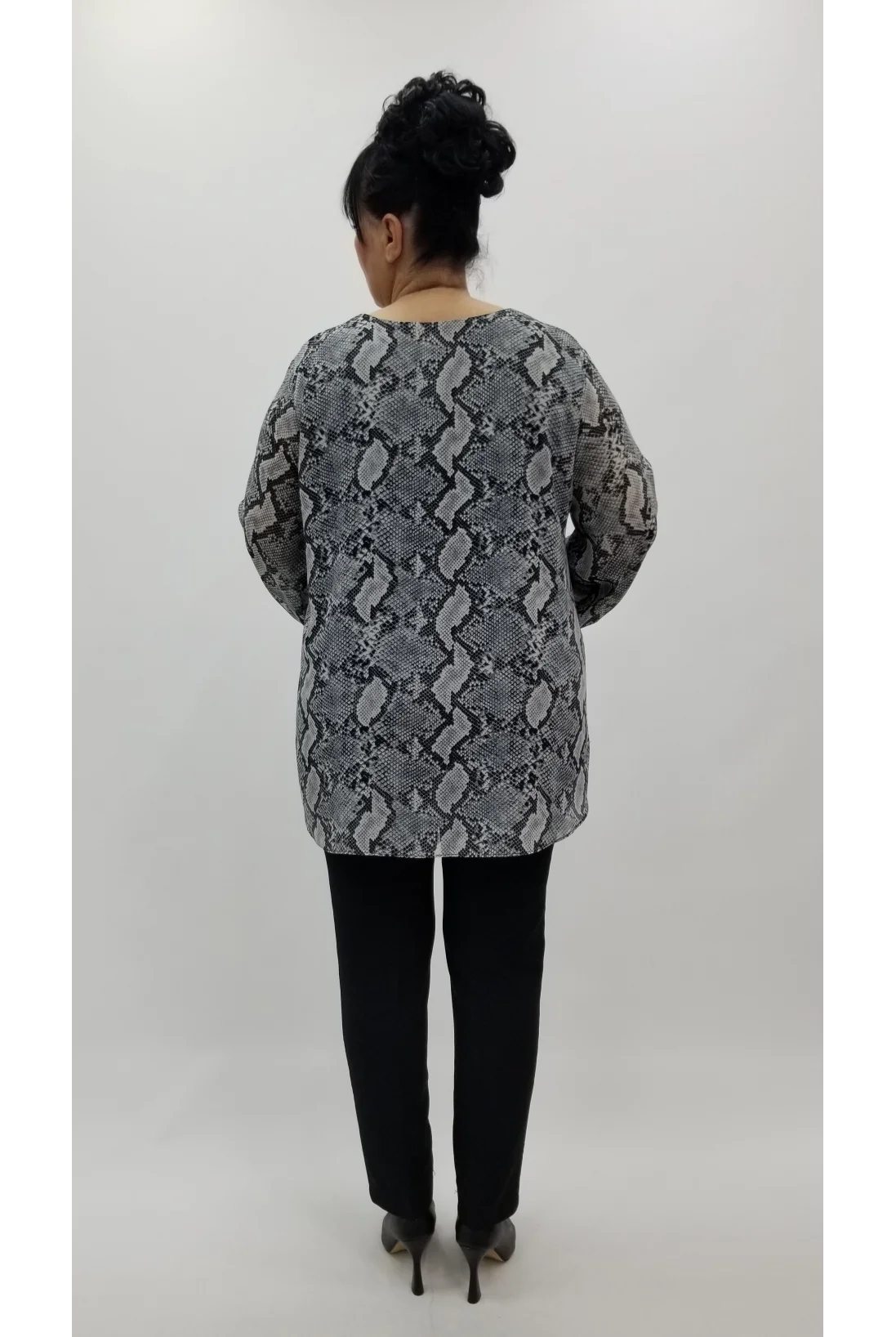 Miraggio Büyük Beden Abiye Bluz 4369 GRİ