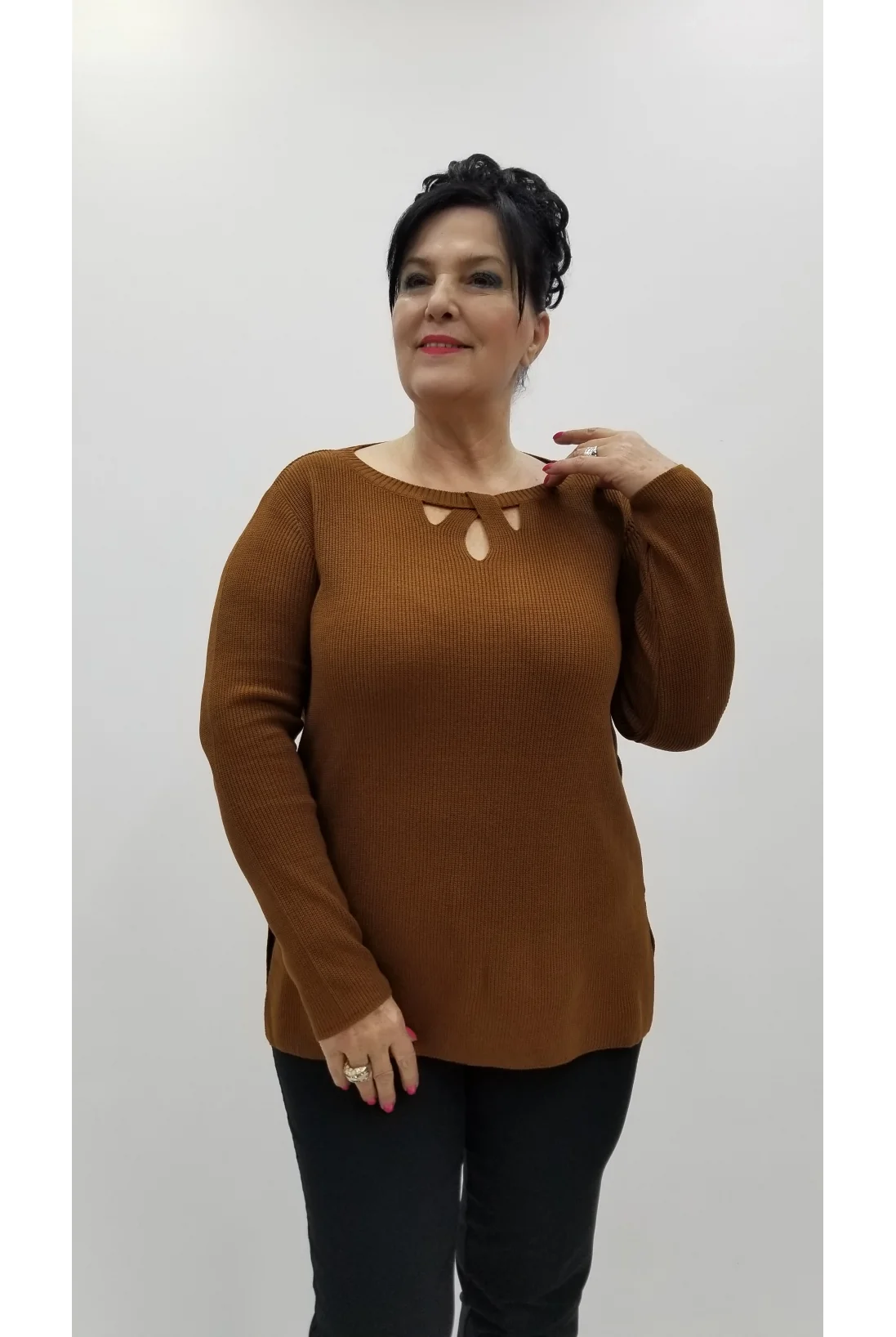 Miraggio Büyük Beden Triko 95914 KAHVE