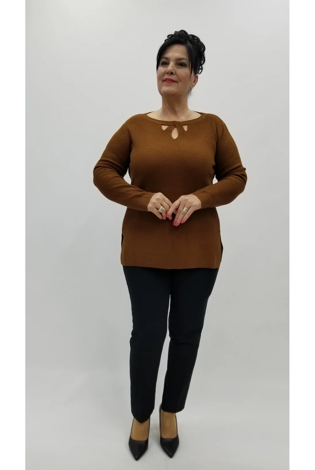 Miraggio Büyük Beden Triko 95914 KAHVE