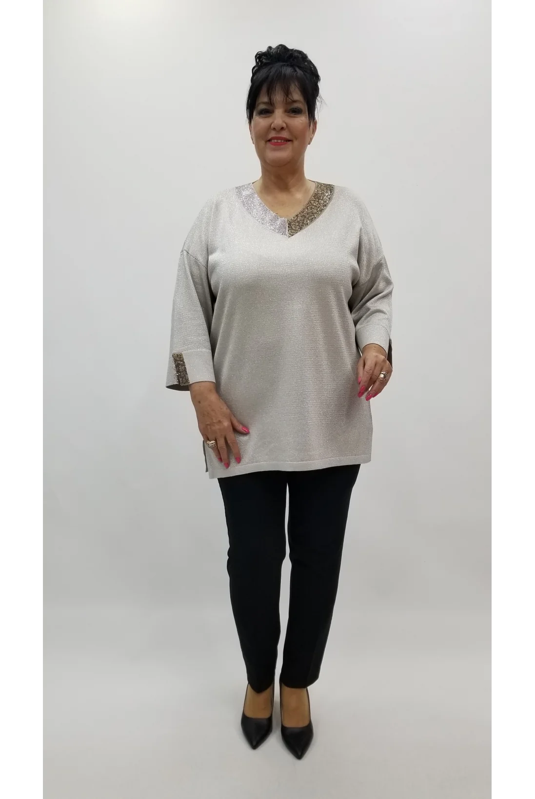 Miraggio Büyük Beden Triko 4106 KREM