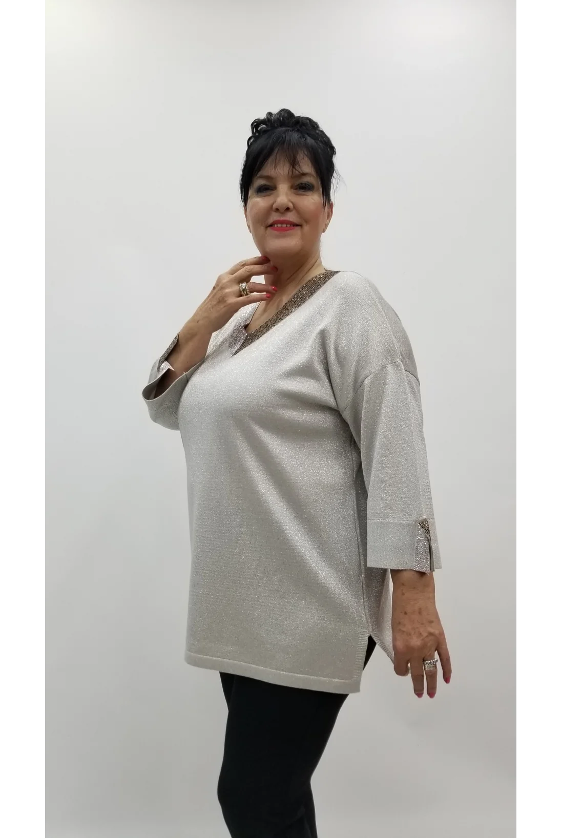 Miraggio Büyük Beden Triko 4106 KREM