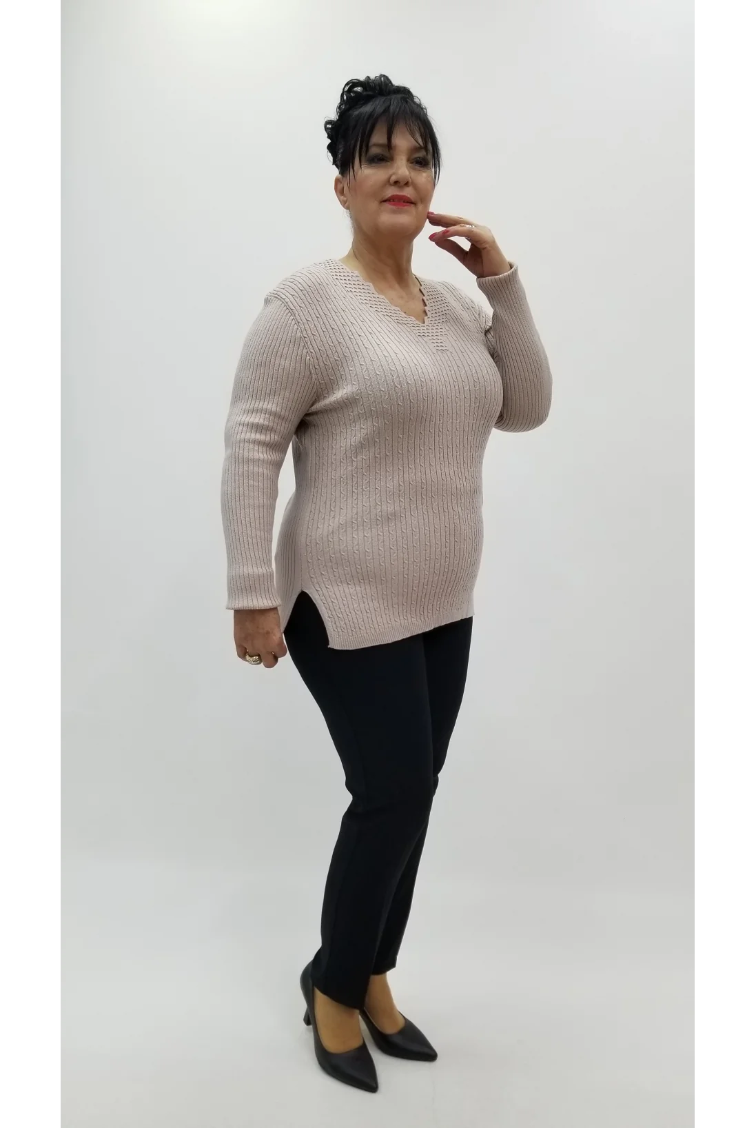 Miraggio Büyük Beden Triko 98326 BEJ