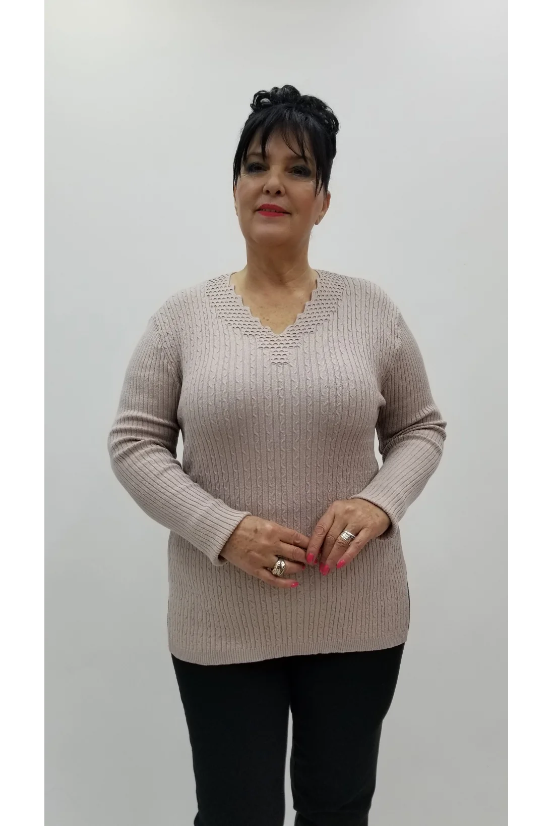 Miraggio Büyük Beden Triko 98326 BEJ