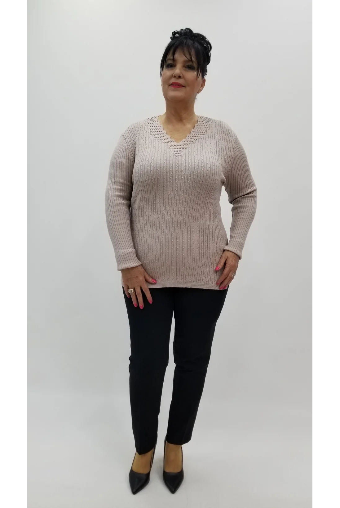 Miraggio Büyük Beden Triko 98326 BEJ