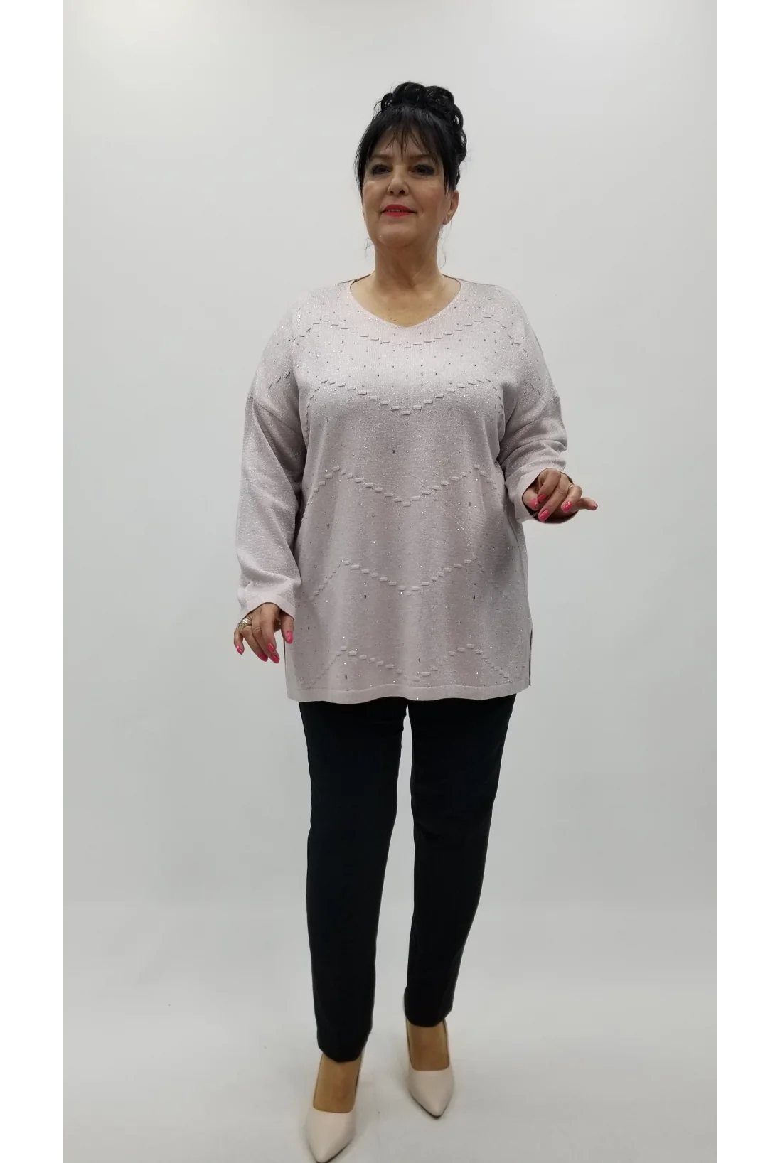 Miraggio Büyük Beden Triko 4183 PUDRA