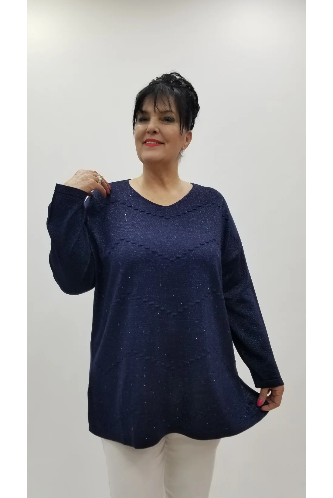 Miraggio Büyük Beden Triko 4183 LACİVERT