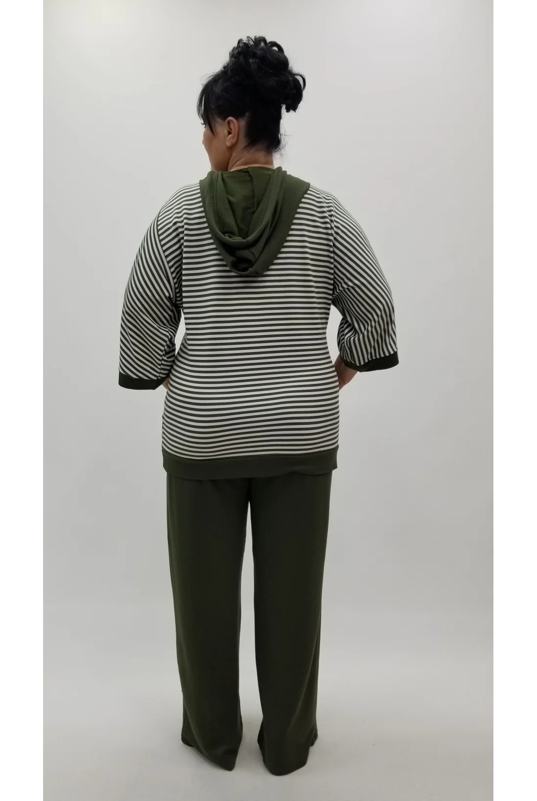 Miraggio Büyük Beden Takım 4335 HAKİ/BEYAZ