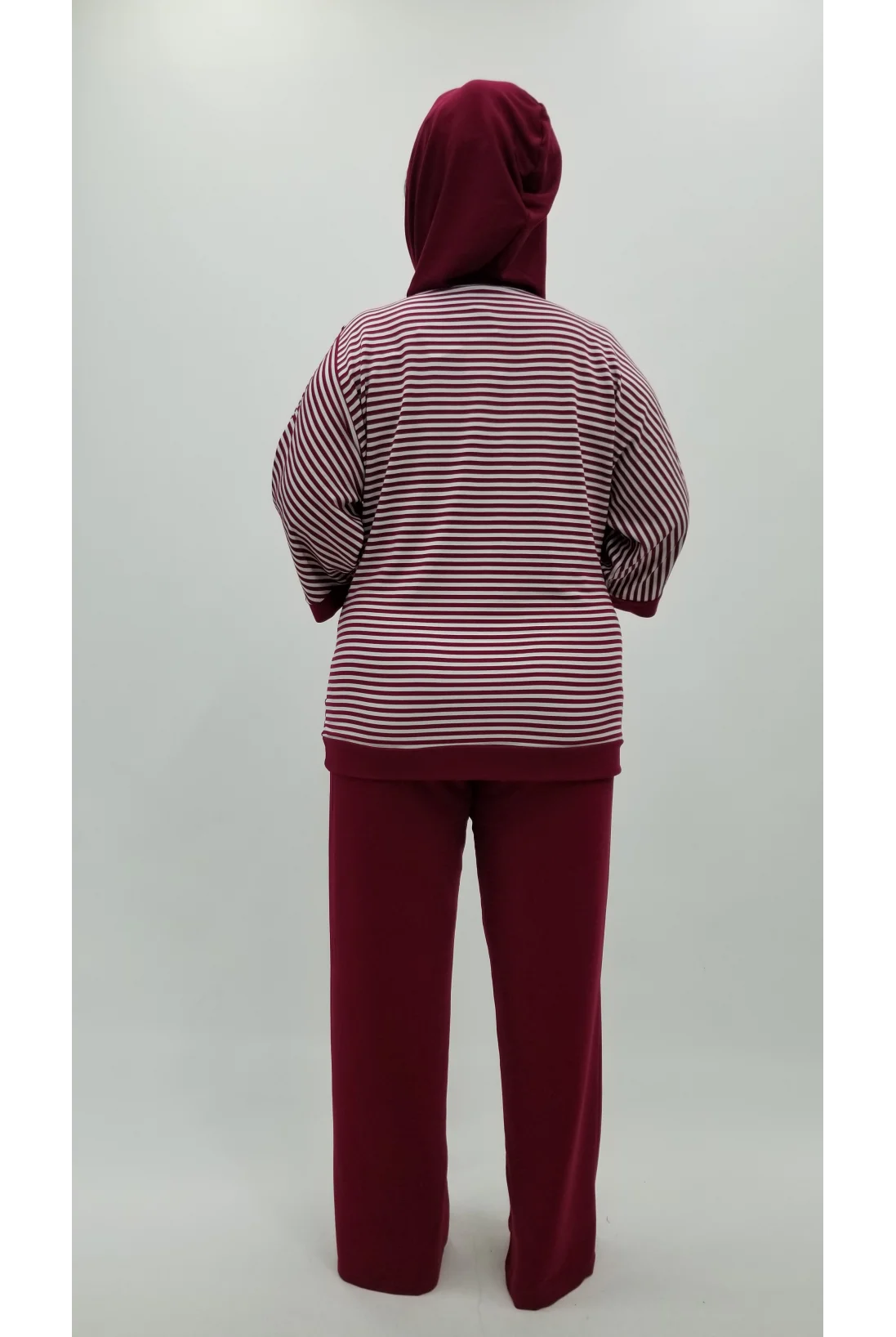 Miraggio Büyük Beden Takım 4335 BORDO/BEYAZ