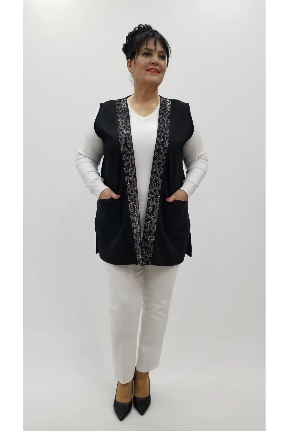 Miraggio Büyük Beden Yelek 4273 SİYAH