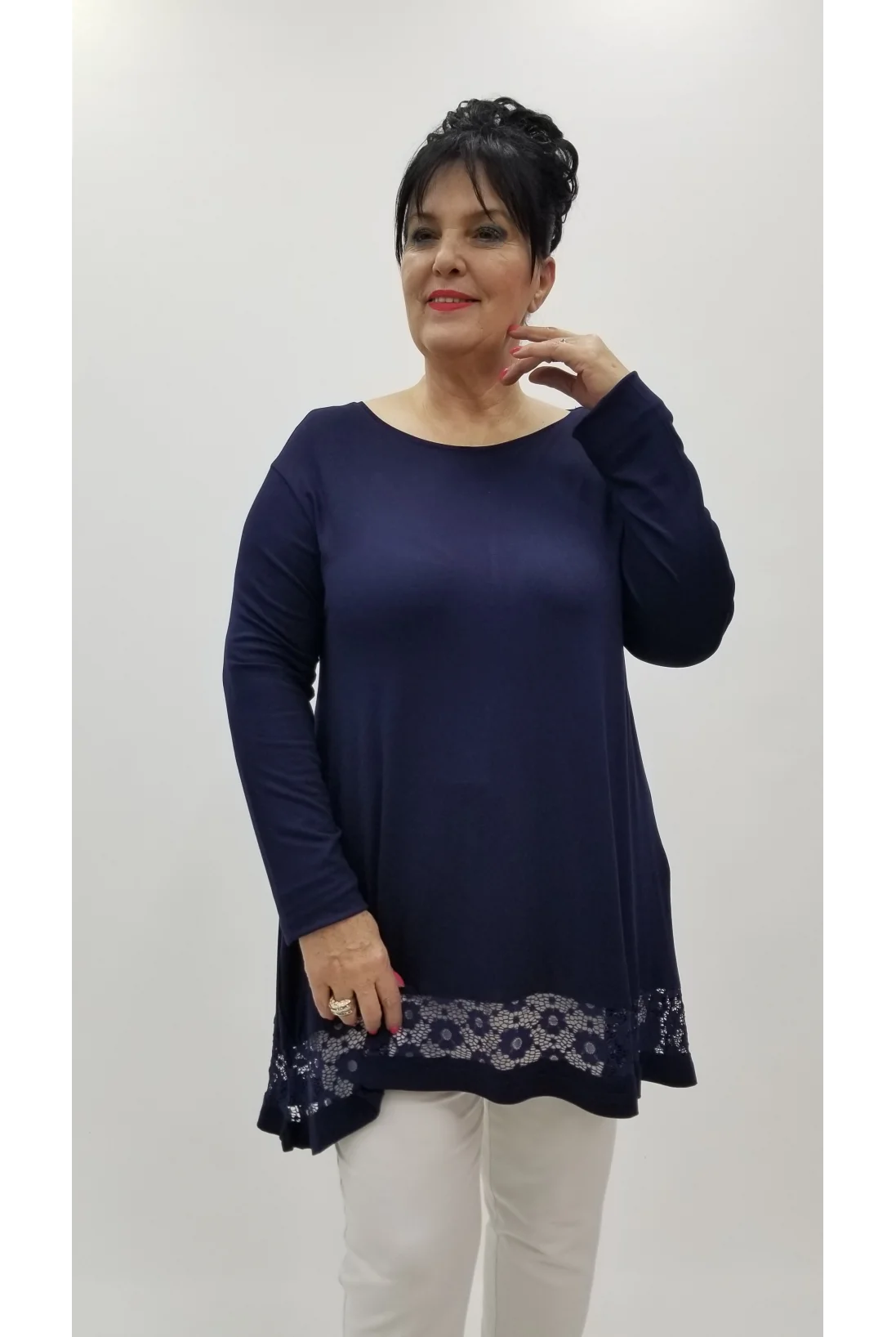 Miraggio Büyük Beden Tunik 4294 LACİVERT