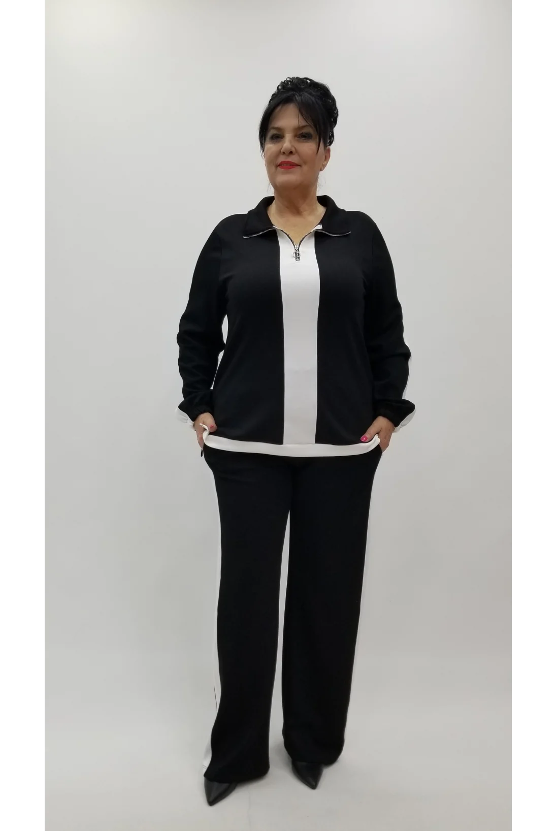 Miraggio Büyük Beden Takım 4359 SİYAH/BEYAZ