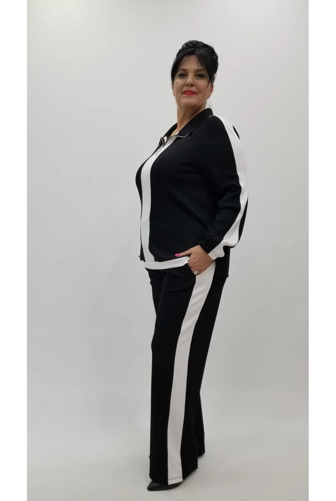 Miraggio Büyük Beden Takım 4359 SİYAH/BEYAZ