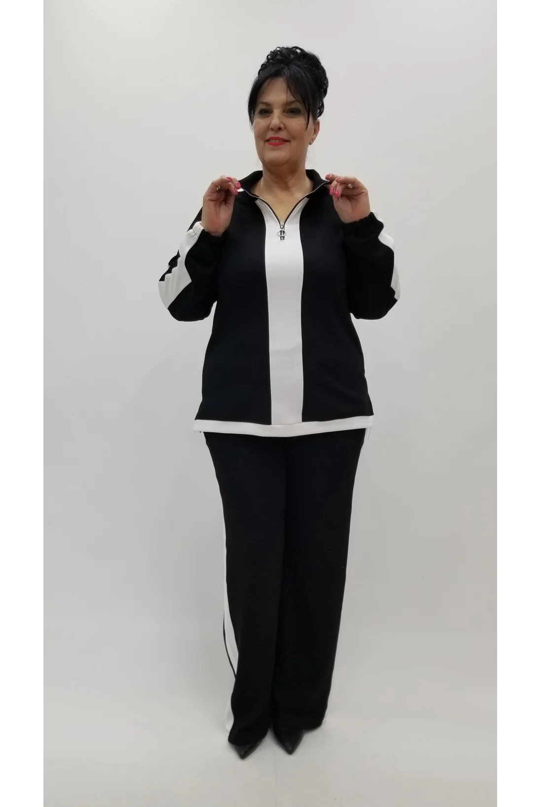 Miraggio Büyük Beden Takım 4359 SİYAH/BEYAZ