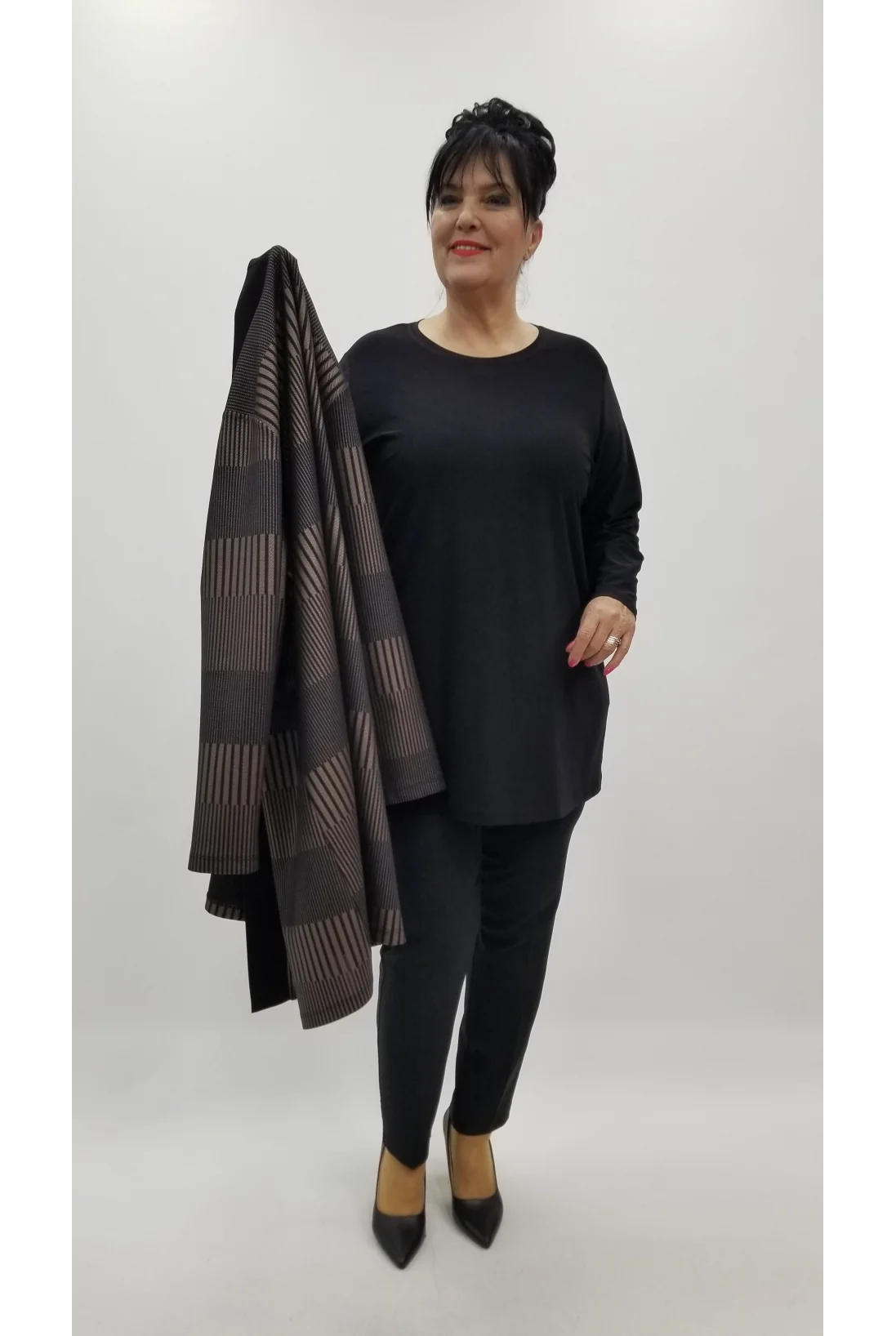 Miraggio Büyük Beden Takım 4365 SİYAH/KAHVE