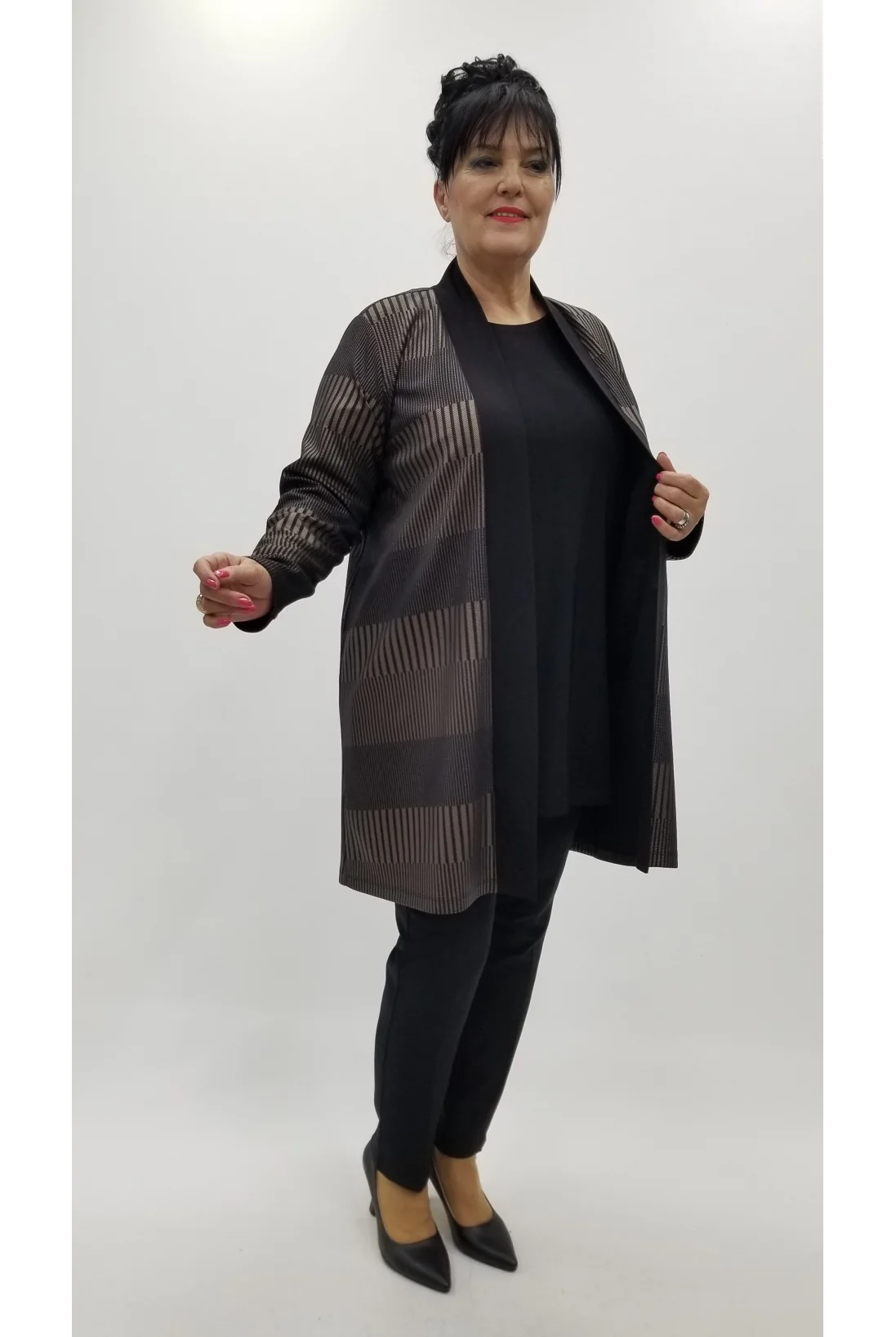 Miraggio Büyük Beden Takım 4365 SİYAH/KAHVE