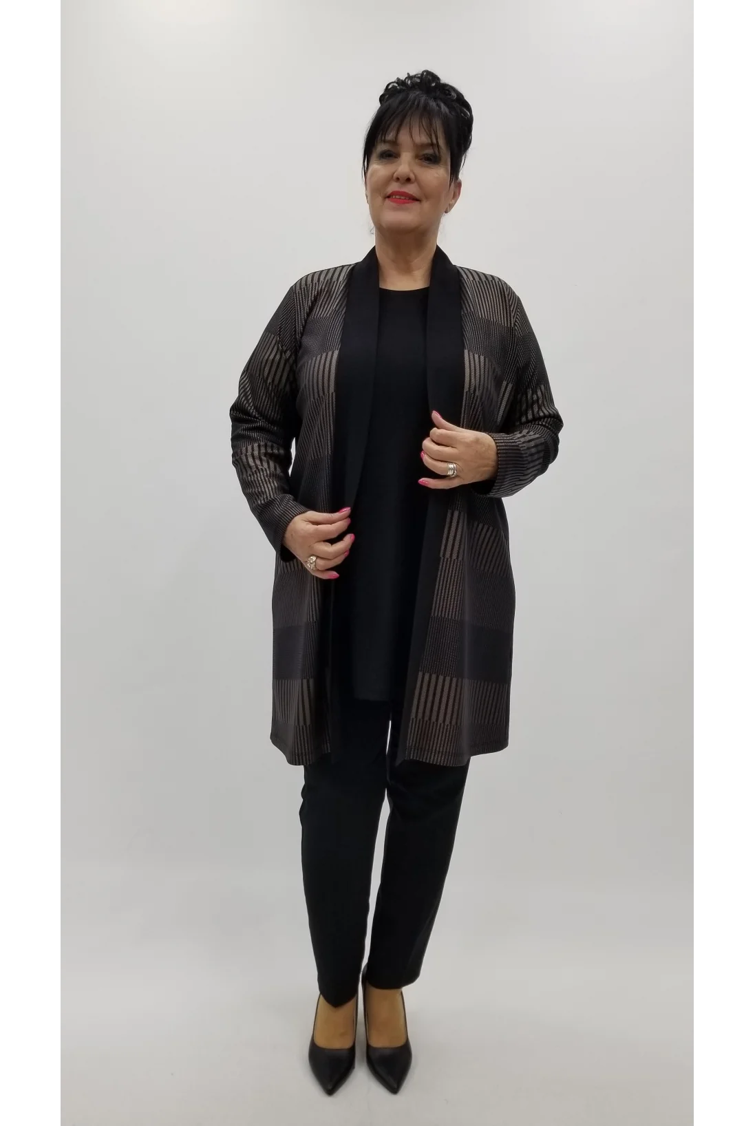 Miraggio Büyük Beden Takım 4365 SİYAH/KAHVE