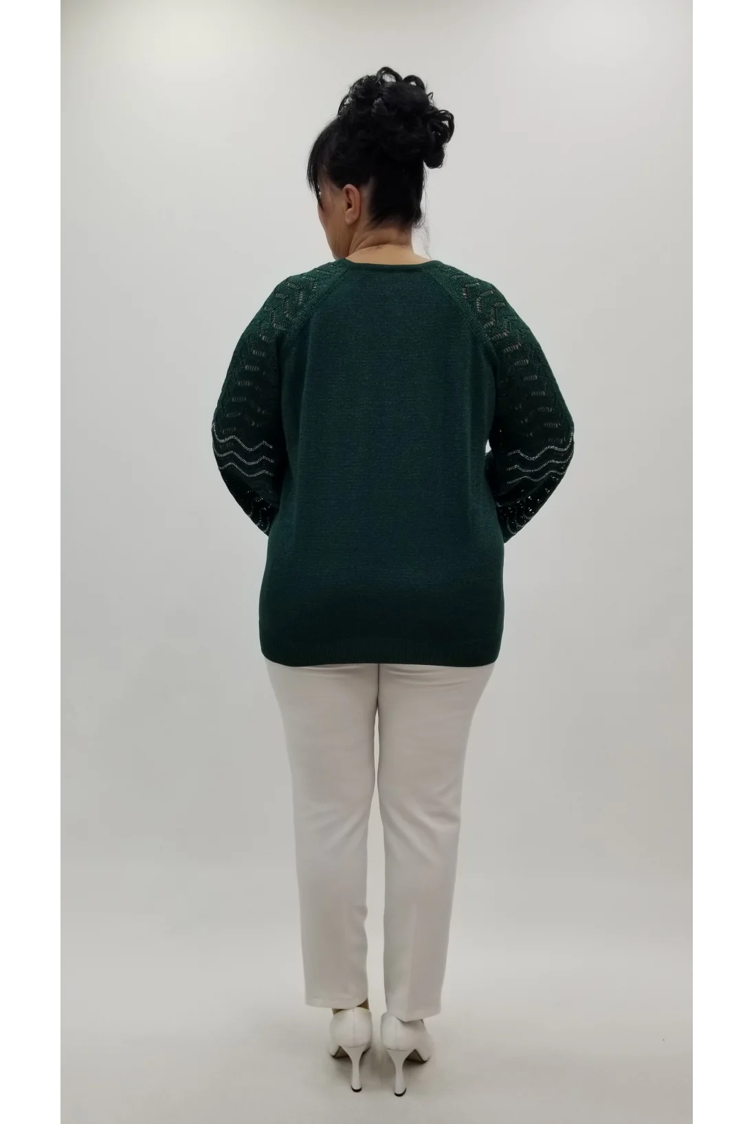 Miraggio Büyük Beden Bluz 4389 ZÜMRÜT YEŞİLİ