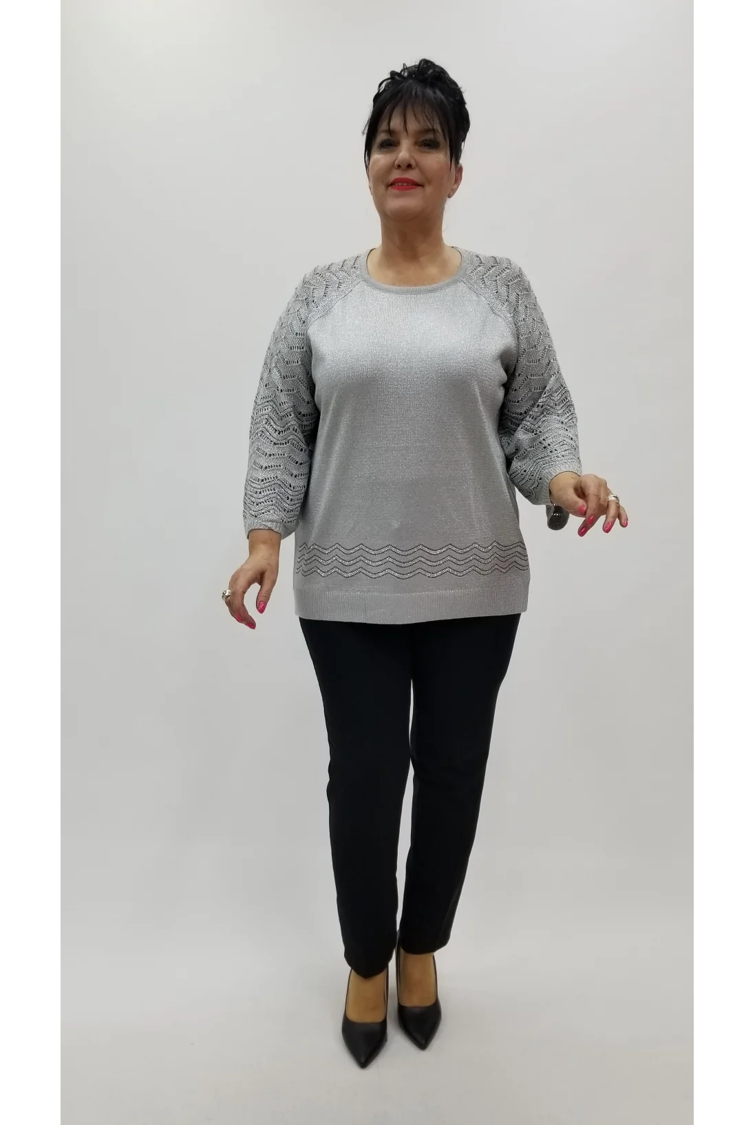 Miraggio Büyük Beden Bluz 4389 GRİ