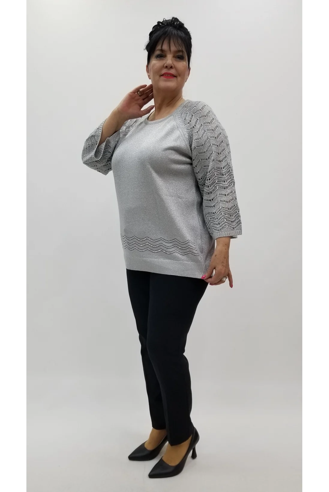 Miraggio Büyük Beden Bluz 4389 GRİ