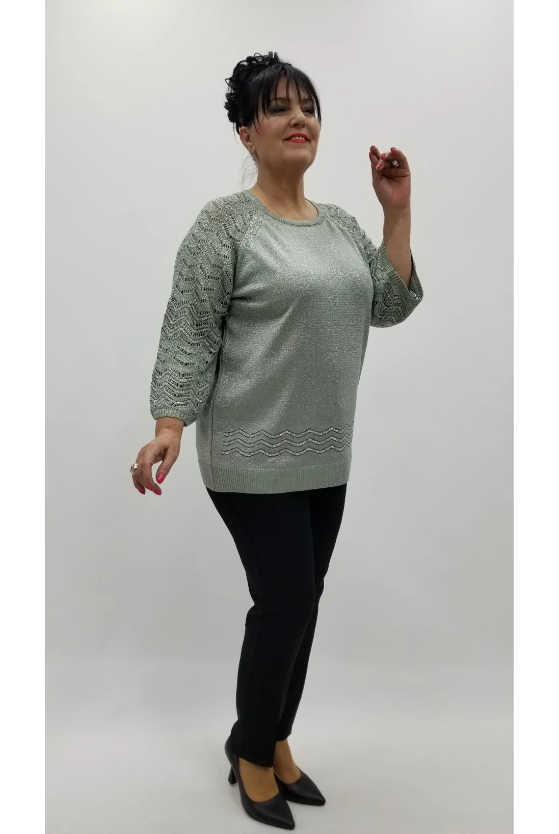 Miraggio Büyük Beden Bluz 4389 YEŞİL