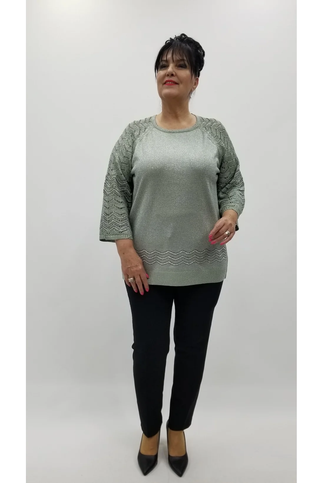 Miraggio Büyük Beden Bluz 4389 YEŞİL