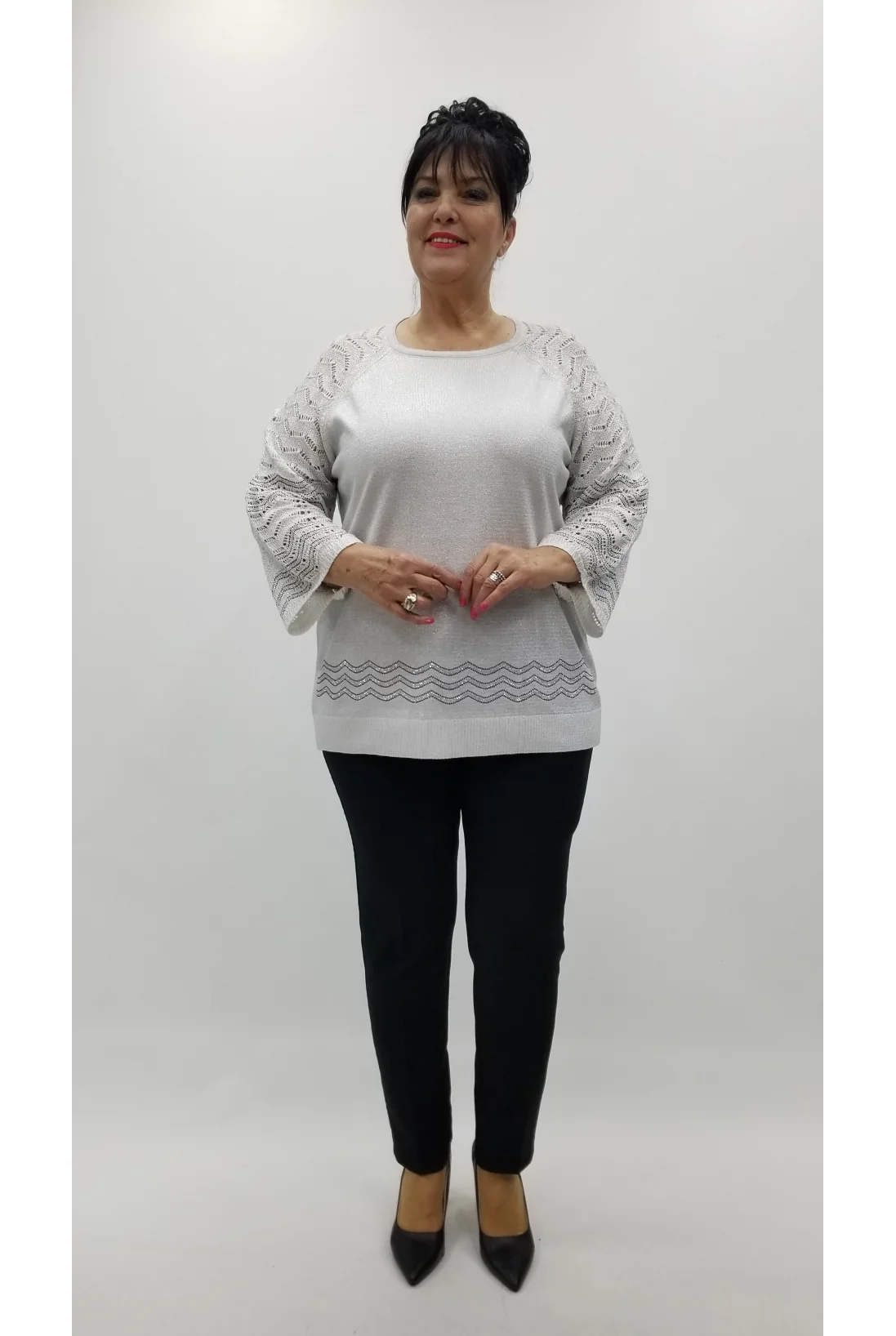 Miraggio Büyük Beden Bluz 4389 EKRU