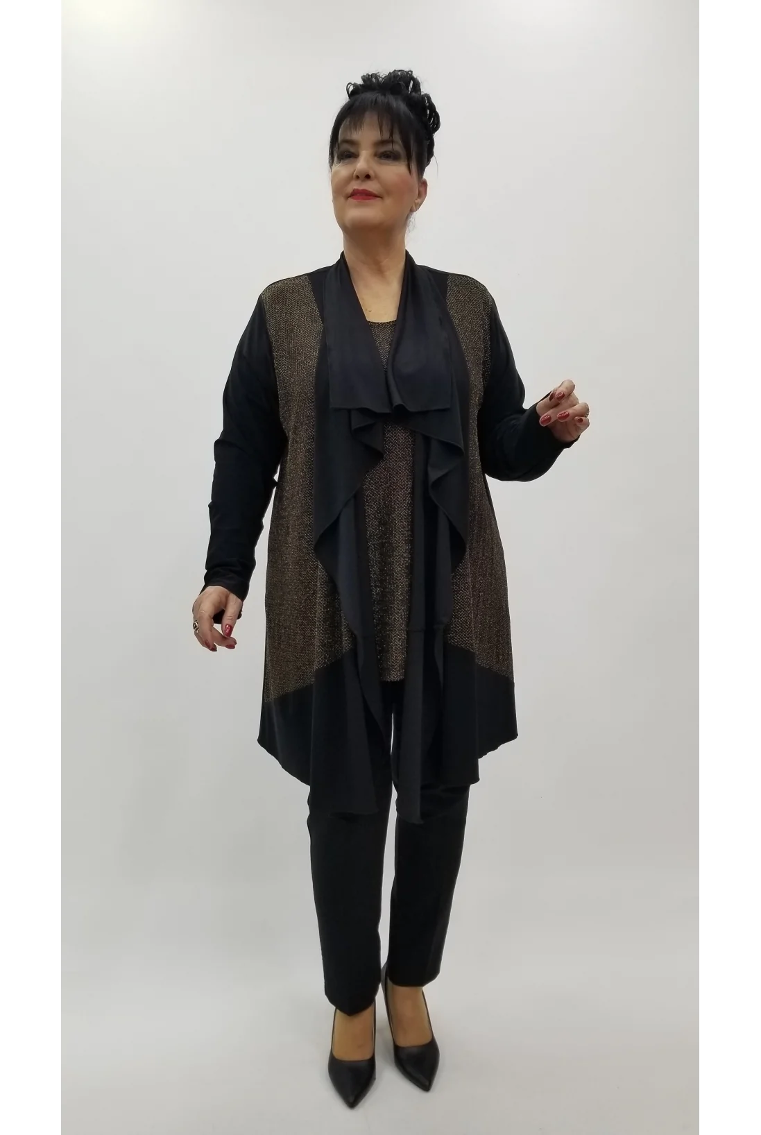 Abiye Ceket Takım 4312 SİY-GOLD