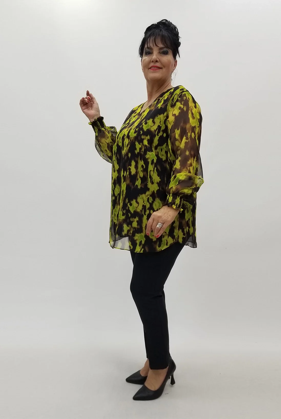 Miraggio Büyük Beden Abiye Bluz 4003 YAĞ YEŞİLİ