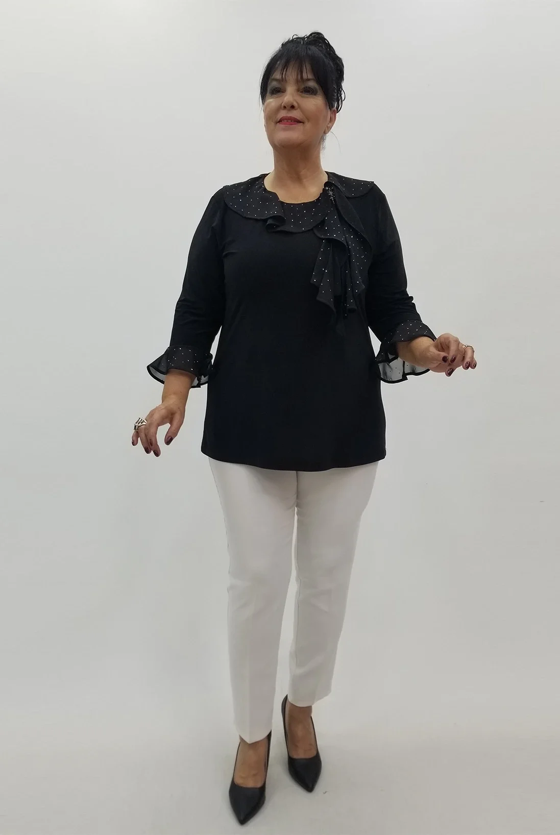 Miraggio Büyük Beden Abiye Bluz 4098 SİYAH
