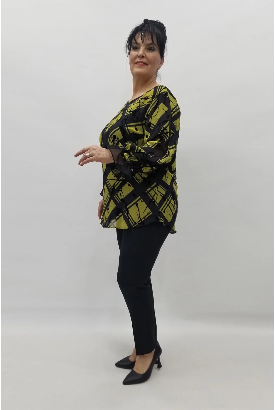 Miraggio Büyük Beden Abiye Bluz 98442 YAĞ YEŞİLİ