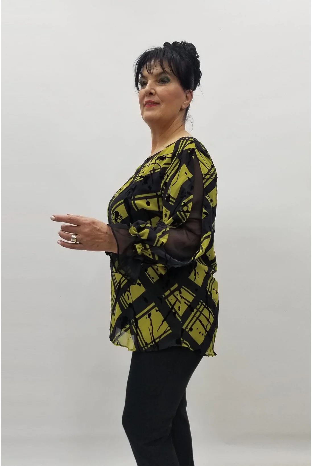 Miraggio Büyük Beden Abiye Bluz 98442 YAĞ YEŞİLİ