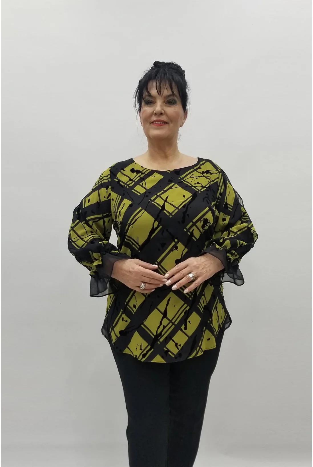 Miraggio Büyük Beden Abiye Bluz 98442 YAĞ YEŞİLİ