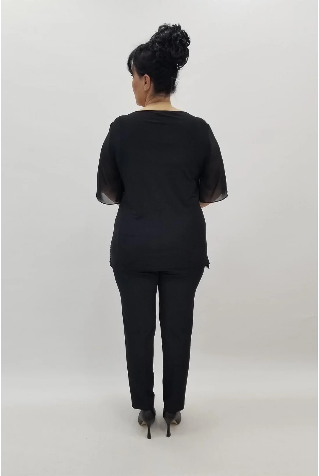 Miraggio Büyük Beden Abiye Bluz 98446 SİY-GÜMÜŞ