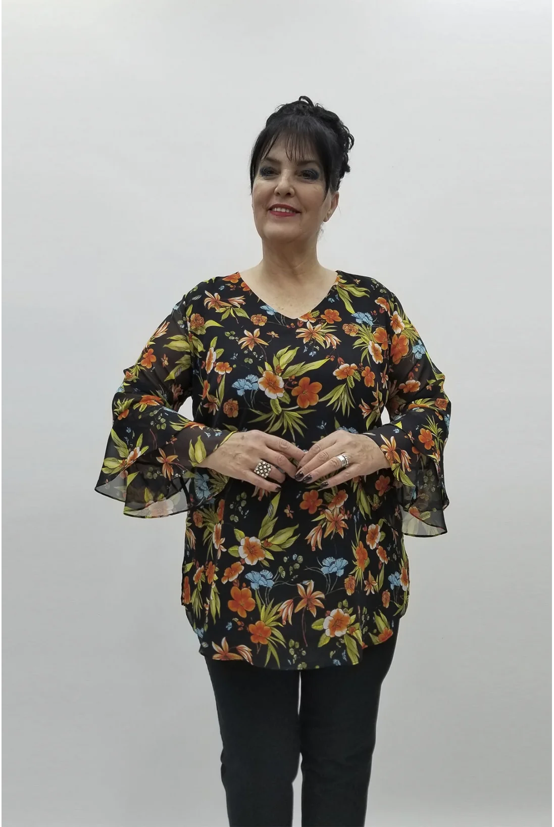 Miraggio Büyük Beden Abiye Bluz 98496 ORANJ