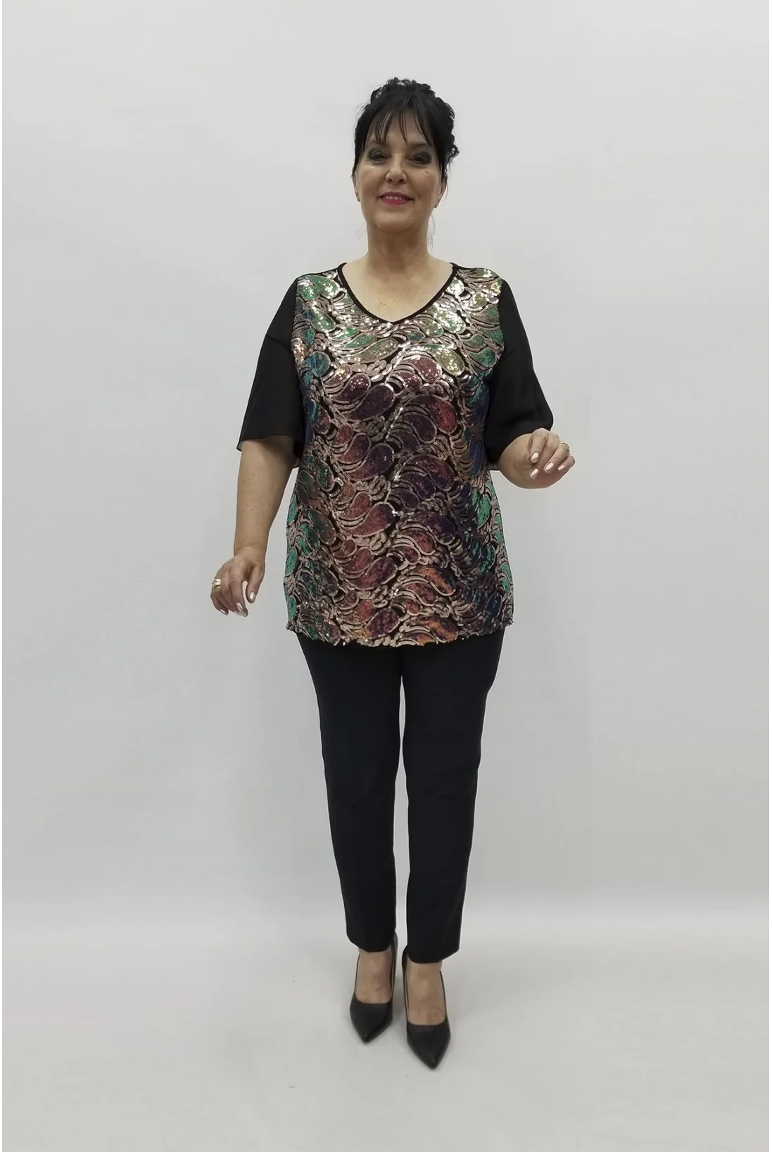 Miraggio Büyük Beden Abiye Bluz 98557 BAKIR