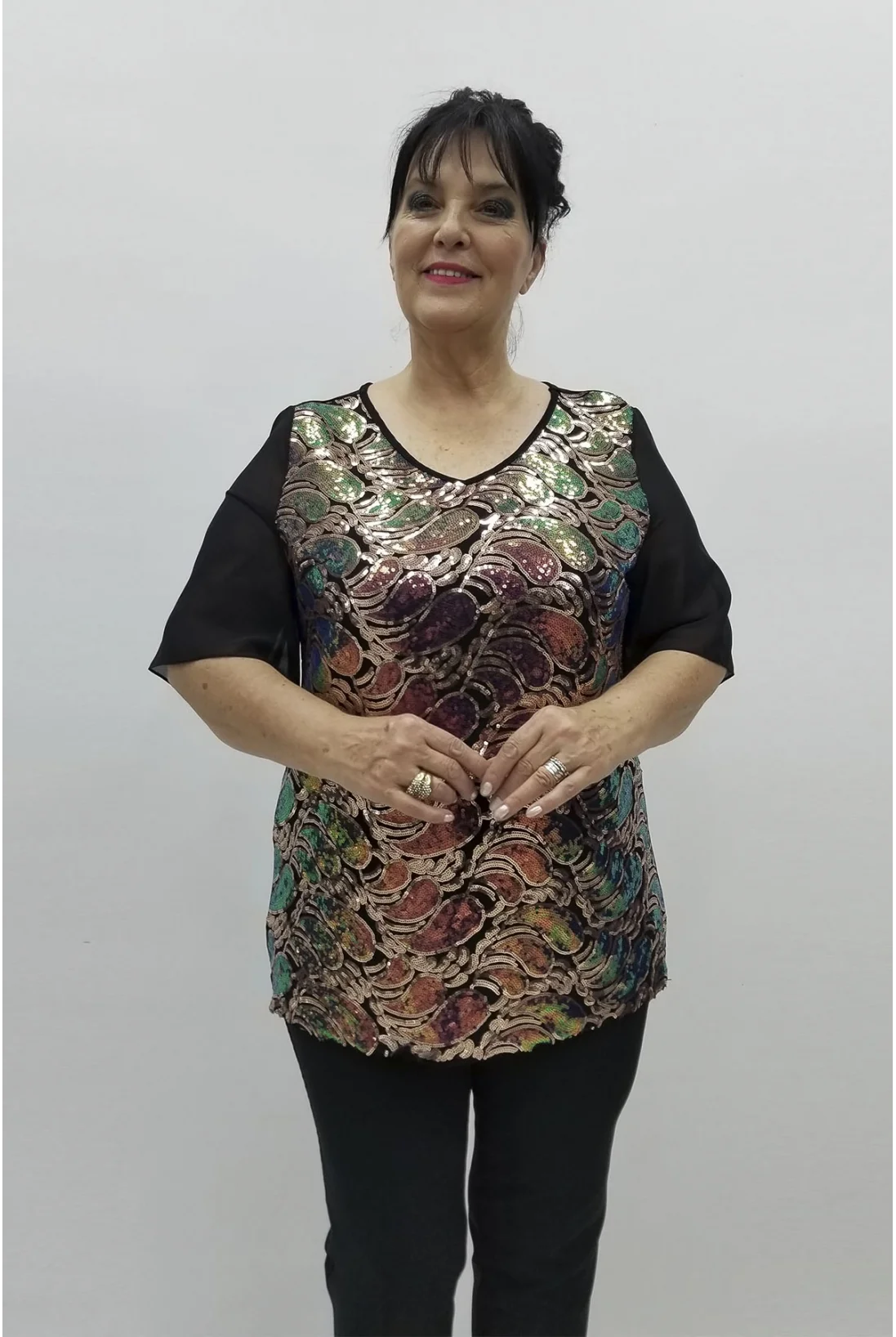 Miraggio Büyük Beden Abiye Bluz 98557 BAKIR