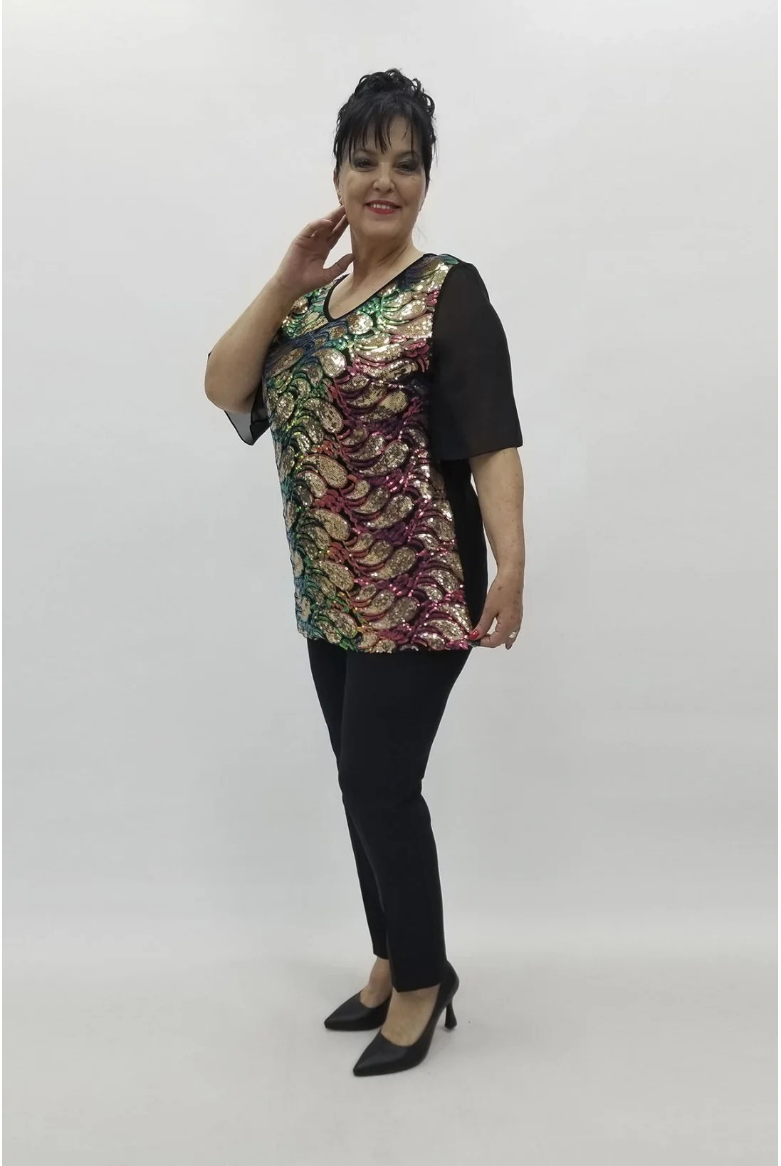 Miraggio Büyük Beden Abiye Bluz 98557 FUŞYA