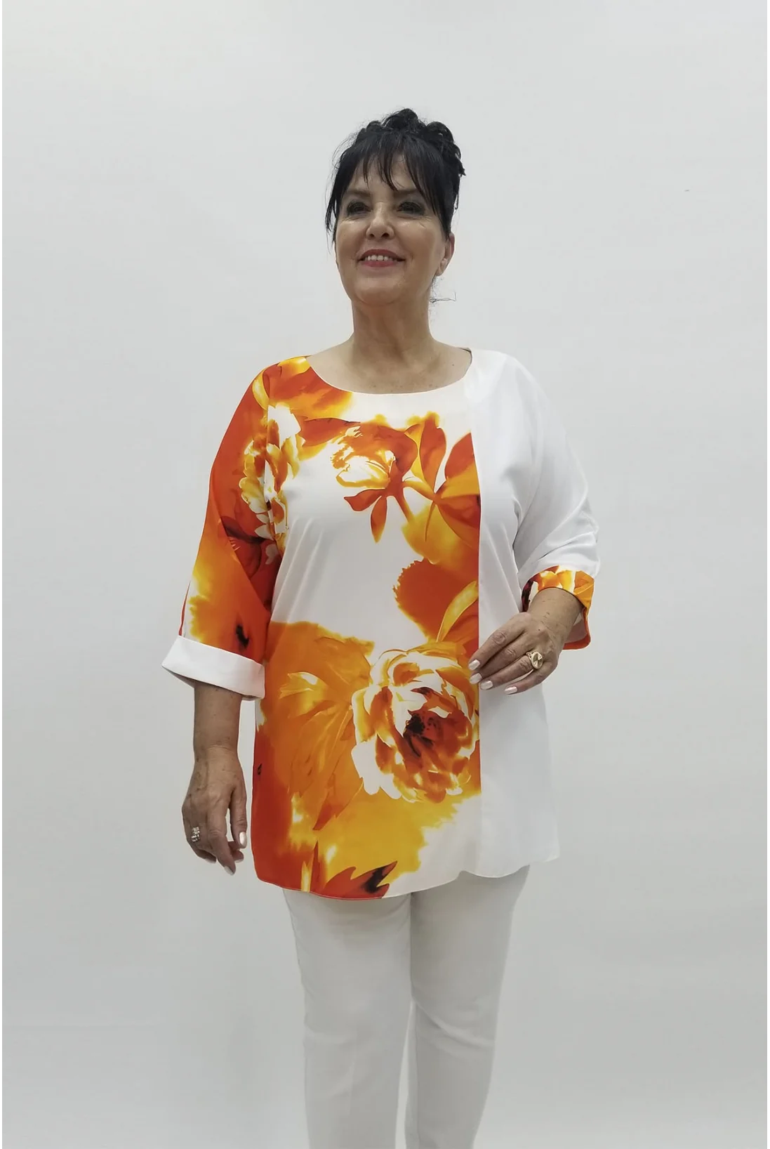 Miraggio Büyük Beden Abiye Bluz 98751 ORANJ