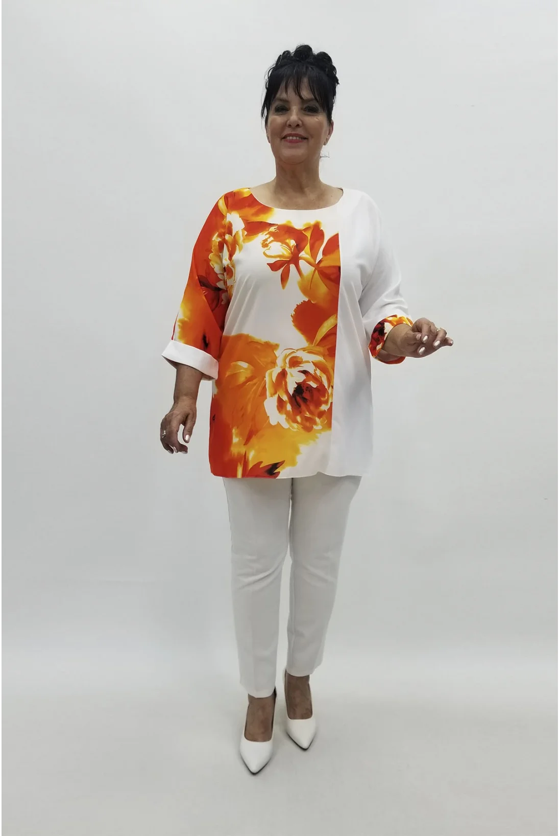 Miraggio Büyük Beden Abiye Bluz 98751 ORANJ