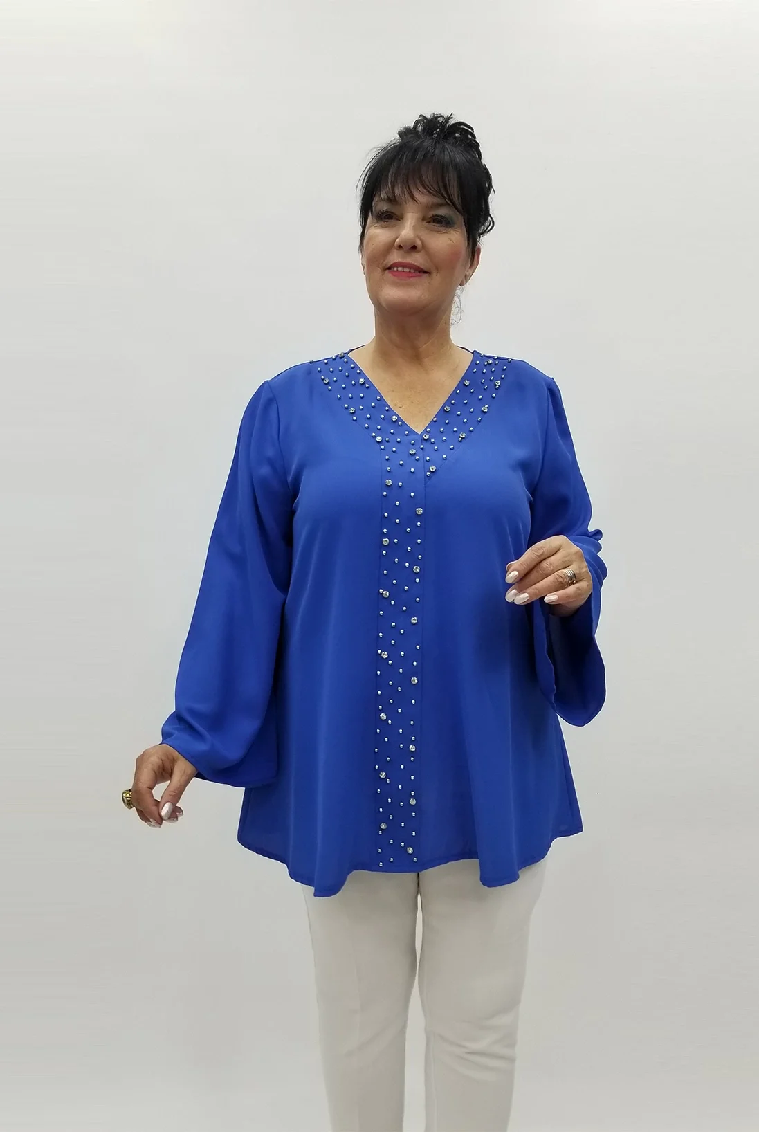 Miraggio Büyük Beden Abiye Bluz 98753 SAKS