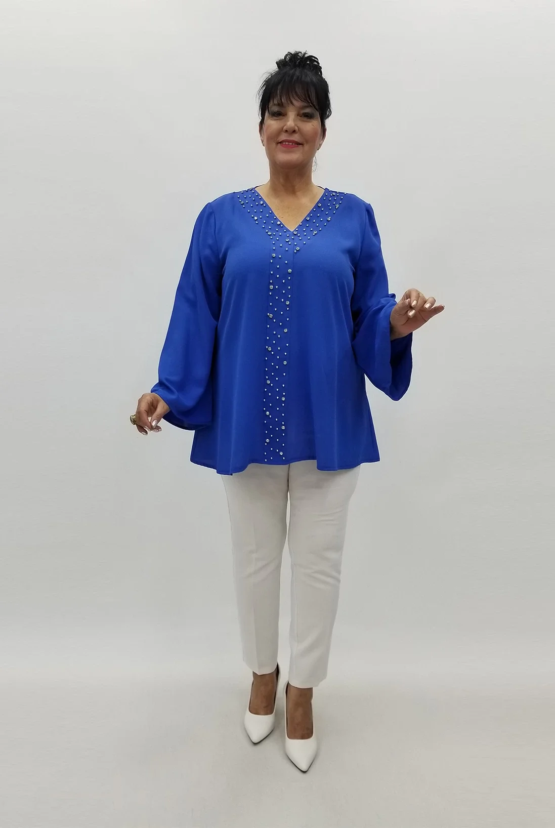 Miraggio Büyük Beden Abiye Bluz 98753 SAKS