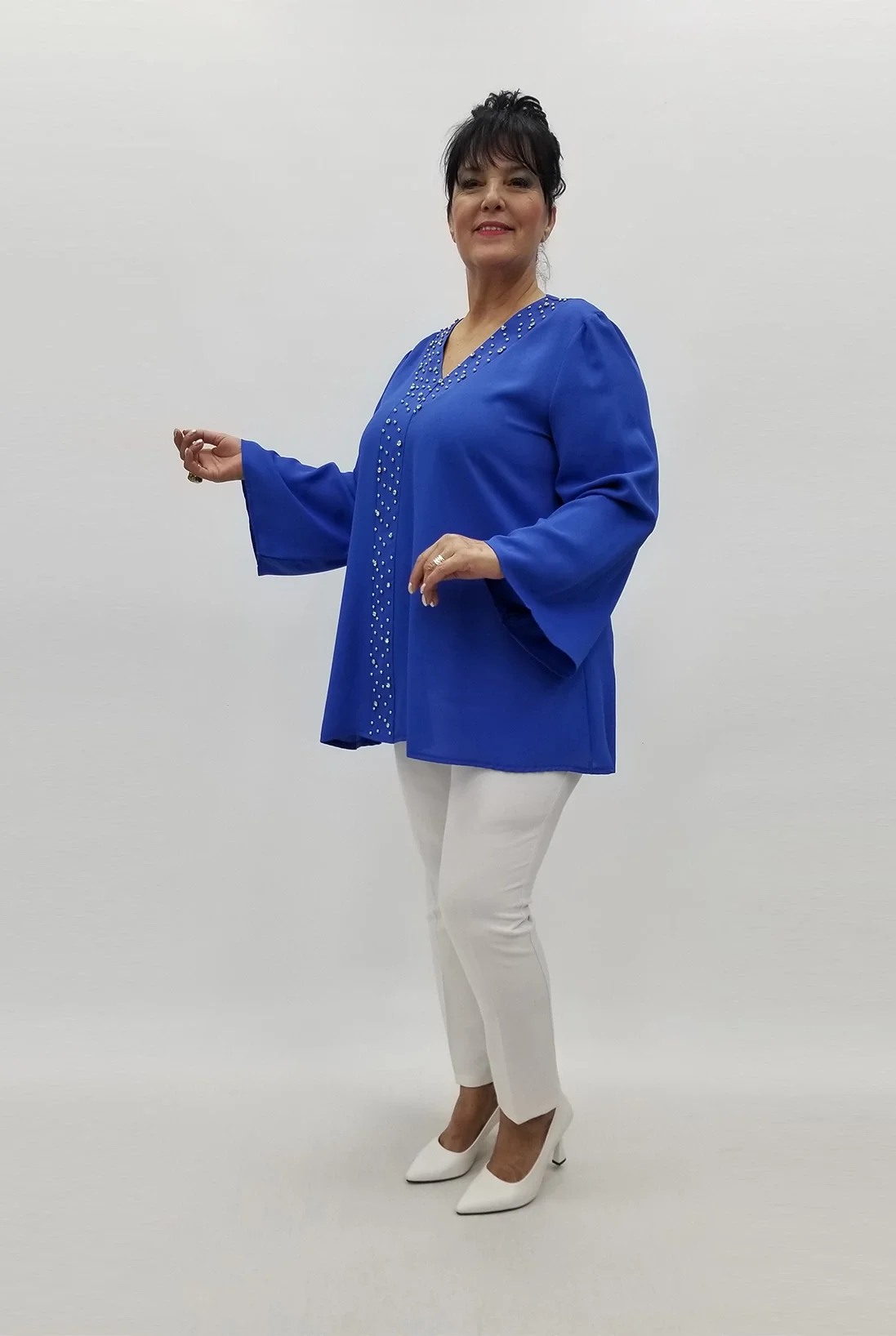 Miraggio Büyük Beden Abiye Bluz 98753 SAKS