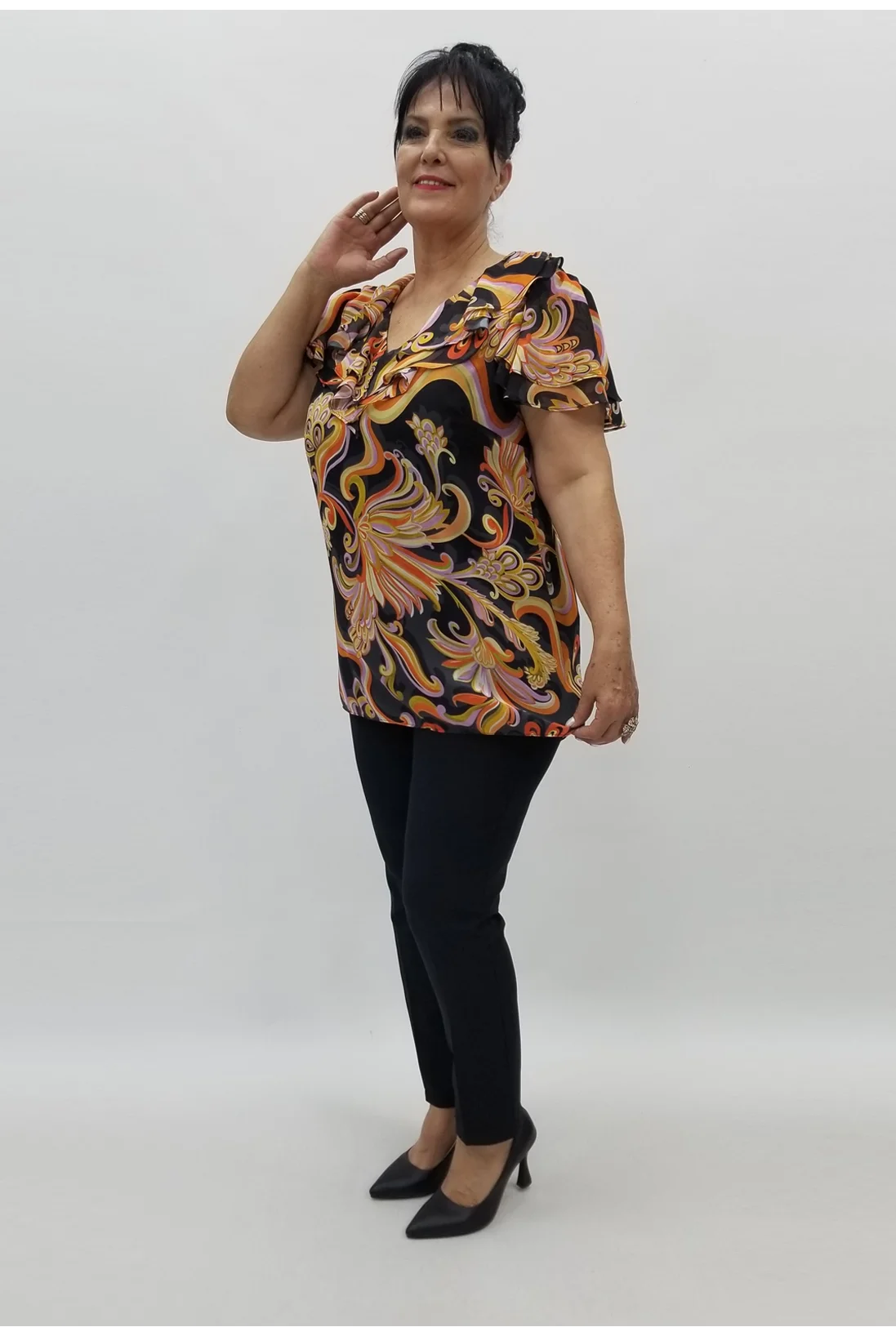 Miraggio Büyük Beden Abiye Bluz 98877 SİYAH