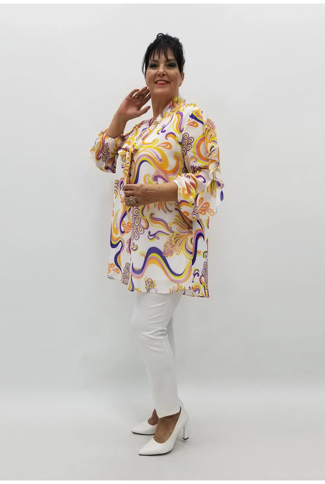 Miraggio Büyük Beden Abiye Bluz 98878 BEYAZ