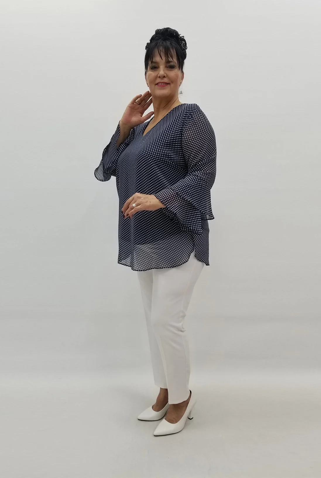 Miraggio Büyük Beden Abiye Bluz 99128 LACİVERT