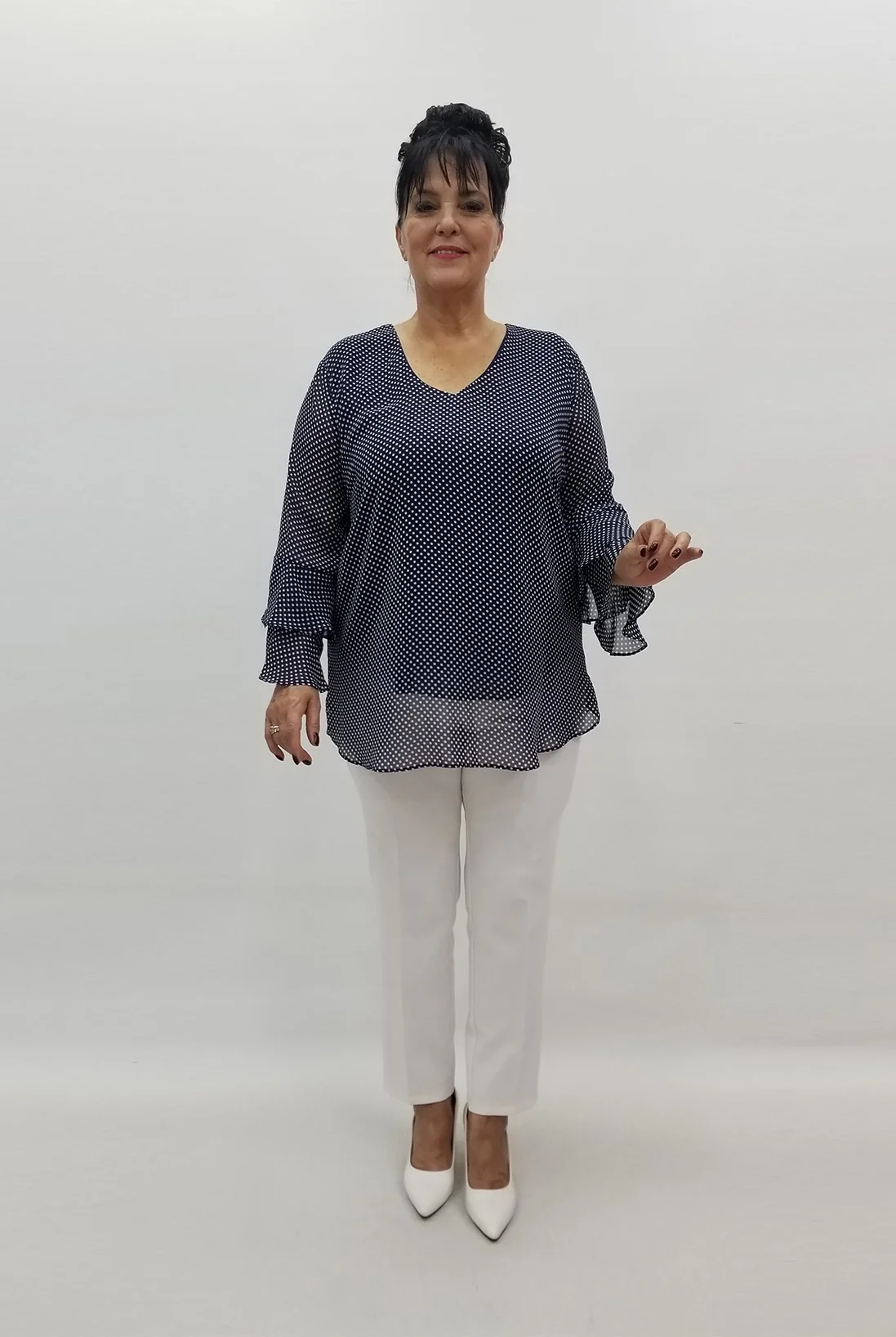 Miraggio Büyük Beden Abiye Bluz 99128 LACİVERT