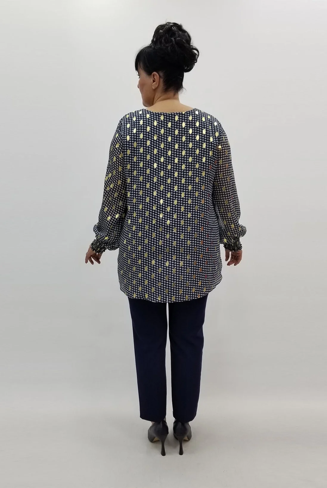 Miraggio Büyük Beden Abiye Bluz 99129 LACİVERT